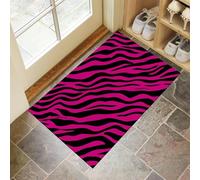 CEDNXOER Pink Door Mats Indoor, Zebra Print Front Door Mat, Simple Stripes Machine Washable Mat, 50x80 cm Super Soft Non Slip Doormat, Absorbent Floor Mats Heavy Duty Entrance Rug