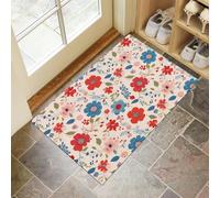 CEDNXOER Pink Non-Slip Washable Doormat for Indoor, Flowers Non-slip Dirt Trapper, 50x80 cm Water Absorbent Floor Mat,Soft Retro Flowers Petals Doormats for front door, Entryway, Pets