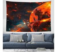 CEDNXOER Psychedelic Skull Starry Sky Tapestry Wall Hanging 130×150cm Fantasy Galaxy Home Decor Wall Hanging Art,Hippie Halloween Terror Aesthetic Decor Bedroom Living Room Dorm, Blue