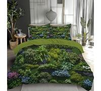 CEDNXOER Super King Duvet Cover Sets, Soft Aerial View Of The Jungle Printed Bedding Set, 260x220CM Microfiber Duvet Covers with 2 Pillowcases, Nature Forest Green Quilt Cover With Zipper Closure