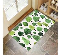 CEDNXOER Washable Door Mats Indoor, Cartoon Forest Non-Slip Dirt Trapper Front Door Mat, Machine Washable Simple Plant Entrance Rug, Super Soft Absorbent Inside Doormats 45x75 cm