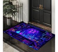 CEDNXOER Washable Door Mats Indoor, Non-Slippery Front Door Mat Weird Windowsill, Super Soft Non Slip Doormat Gothic Laboratory, Water Absorbent Floor Blue Mats Entrance Rug 50x70 cm