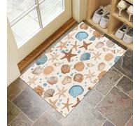 CEDNXOER Washable Door Mats Indoor, Simple Starfish Non-Slip Dirt Trapper Front Door Mat, Machine Washable Cartoon Beach Entrance Rug, Super Soft Absorbent Inside Doormats 80x120 cm