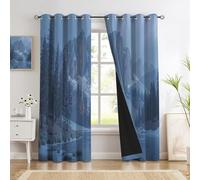 CEDNXOER Winter Snow-Capped Mountains Curtains Eyelet Soft Thermal Insulated Blackout Curtains A Tranquil Lake Pattern Ring Top Window Drapes for Bedroom Living Room 66 x 54 Inch Drop 2 Panels