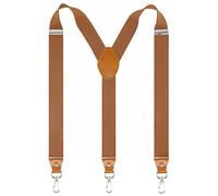 Cedrainy mens Suspenders with Swivel Hooks on Belt Loops Big and Tall Adjustable Braces - Brown - One size