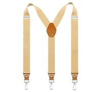 Cedrainy mens Suspenders with Swivel Hooks on Belt Loops Big and Tall Adjustable Braces - khaki - One size