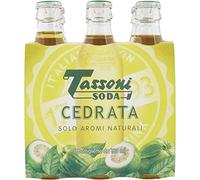 Cedrata Tassoni Soda - 24x 180ml Glass Bottles - Refreshing Italian Sparkling Drink - Best Served Over Ice with a Slice of Lemon - Traditional Italian Soft Drinks