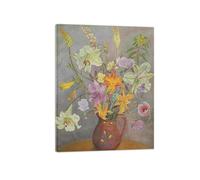 Cedric Morris Famous Oil Paintings Reproduction. Artwork Picture Print on Canvas. Green Mountain Lilies. Canvas Wall Art for Home Decor Ready to Hang 40x30cm Inner Framed