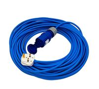 CEE 7/4 7/7 Type E / F schuko plug to Blue UK 16A Power Hookup Cable. 220v / 250v AC 16Amp IP44 Outdoor Rated (25 Metre)