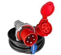 CEE adapter cable, high current adapter plug 63A to coupling 32A 0.5-5m