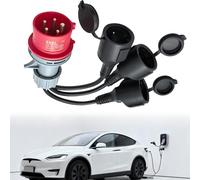 CEE Adapter High Current Splitter 400 V 16 A Plug to 3 x 230 V Coupling Power Adapter for RV, Caravan, Yacht, Industrial, Outdoor