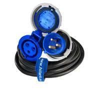 CEE extension cable 32A 3 pole IP67 3x4mm rubber H07RN-F 1-50m
