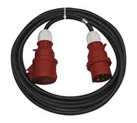 CEE Extension Cable 5-Pin Plug / 10 m / 5X 16 A / 400 V / 3 Phases / 2.5 mm / IP44 / Black