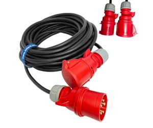CEE heavy-duty extension cable, rubber H07RN-F 5G4mm² 32A 1-50m