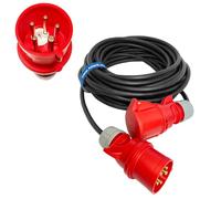 CEE heavy-duty extension cable, rubber H07RN-F 5G6 32A, phase inverter, 1-3m