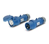 CEE Plug & Coupling Set 230 V/16 A 3P Blue IP44 Camping Mennekes