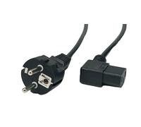 CEE7 IEC C13-POSAC-C13L-EU30 Angle Power Cord Black 3m