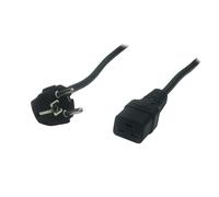 CEE7 IEC C19-POSAC-C19-EUL20 Power Cord Black 2m
