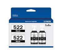 CEEBOO 522 Ultra-high Capacity Refill Ink Bottle Black Replacement for Epson 522 Black Ink Refill Bottles (Not Sublimation Ink), 2 Black 140 mL, 2 Bottles