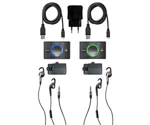 Ceecoach Bluetooth communication and intercom for equestrian sports, winter sports, industry, black, duo kit
