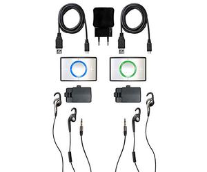 Ceecoach Bluetooth Communication and Intercom for Equestrian Sports, Winter Sports, Industry, Silver, Duo Kit
