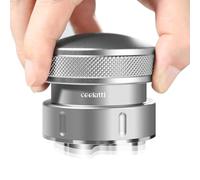 ceelatti Coffee Distributor 54mm, Gravity Espresso Distribution for Sage Barista, Coffee Leveler for 54mm Portafilter, Stainless Steel 4 Blade Base, Silver Grey