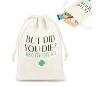 CEELGON 10 Pack But Did You Die Hangover Kit Bags for Bachelorette Birthday Party Favors Gifts 5" x 7" Drawstring Recovery Kit Goodie Pouch Girls Trip Emergency Supplies (Green)