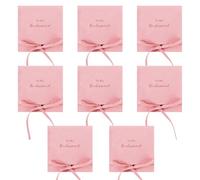 CEELGON Jewelry Bags Bridesmaid Gifts Set of 8 Velvet Small Bow Tie Jewelry Pouch with Strings Bracelet Earring Necklace Packaging Bridesmaid Proposal Gift Bags Bridal Party Favors Gifts (Blush Pink)