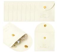 CEELGON Jewelry Bags Bridesmaid Gifts Set of 8 Velvet Small Jewelry Pouch with Button Bracelet Earring Necklace Packaging Bridesmaid Proposal Gift Bags Bridal Party Favors Gifts (Ivory)