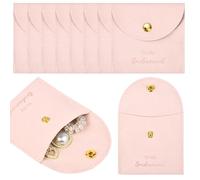 CEELGON Jewelry Bags Bridesmaid Gifts Set of 8 Velvet Small Jewelry Pouch with Button Bracelet Earring Necklace Packaging Bridesmaid Proposal Gift Bags Bridal Party Favors Gifts (Light Pink)