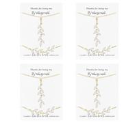 CEELGON Leaf Jewelry Set Bridesmaid Gifts I Couldn’t Tie The Knot Without You Wedding Bridal Proposal Box Gifts for Women, Alloy Steel, No Gemstone