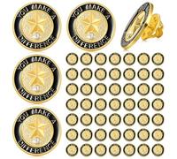 Ceenna 50 Pcs Employee of The Month Lapel Pin Bulk Star Recognition Appreciation Gift Enamel Gold Plated Performance Reward Gift for Staff Team Volunteer Nurse Teacher (You Make A Difference)