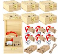 Ceenna Christmas Believe Bell Gifts Magical Polar Ornaments Bulk Santa Sleigh Bells Christmas Polar Train Party Gifts Decoration Tree Decor(Beige,6 Sets)