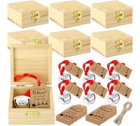 Ceenna Christmas Believe Bell Gifts Magical Polar Ornaments Bulk Santa Sleigh Bells Christmas Polar Train Party Gifts Decoration Tree Decor(Beige,6 Sets)