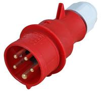 Ceenorm - 16A, 415V, Cable Mount Multi-Grip Cee Plug, 3P+N+E, Red, Ip44