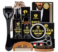 10 in1 Beard Grooming Kit for Men Care with Beard Oil, Beard Brush, Beard Comb, Beard Balm, Beard Shampoo, Beard Scissors & Shaping Tool Beard Growth Kit Perfect Gifts for Dad/Boyfriend (b)