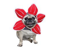ceepdoogle Dog Costume, Demogorgon Headgear of Large Cats Pets, Scary Flower Design Hat Halloween Hat for Cat and Dog, Cute DIY Cosplay Hat Headgear, Red
