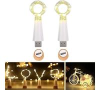 Ceepko USB Bottle Lights Rechargeable Waterproof Wine Bottles String Lights 59 Inch 15 LEDs Cork Fairy Lights for Bottles DIY Party Christmas Decorations