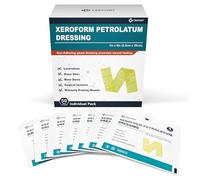Ceeport Medical Grade Xeroform Petrolatum Dressing, 1" x 8", 50 Pack, Non-Adherent Gauze Pad Strips, Fine Mesh Gauze Patches, Wound Care Accessories, Burns, Cuts and