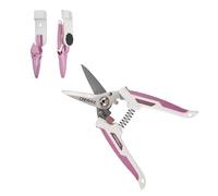 CEERAYZ 185mm All Purpose, Heavy Duty Scissors, Garden Shears, Scissors for DIY Projects, Office, Production Lines, Pruning, with Protective Sheath and Magnetic Holder (White/Pink)