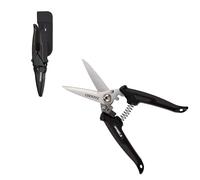 CEERAYZ 185mm Notch Scissors All Purpose Heavy Duty, Garden Shears, Scissors for DIY Projects, Office, Production Lines, Pruning, with Protective Sheath (Black)