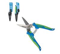 CEERAYZ 185mm Scissors All Purpose Heavy Duty, Garden Shears, Scissors for DIY Projects, Office, Production Lines, Pruning, with Protective Sheath and Magnetic Holder (Blue/Green)