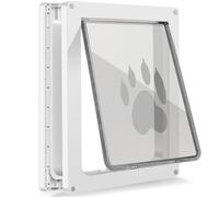CEESC Medium Dog Door, Snap-in Closing Panel, Up to 35 lbs, Durable, White