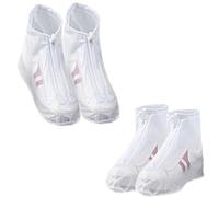 Ceeyoll 2 Pieces Waterproof Shoe Covers, Reusable Rain Shoe Covers, Rainproof Shoe Covers, Waterproof Shoe Covers with Zip, Mud Roads Outdoors, Transparent colour, XX-Large