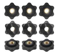 CEEYSEE 10 Pcs Clamping Nuts M8 Through Hole Stars Knob Female Thread Nut Clamping Knob Grip Knurled Knob Handle Internal Thread Clamping Screw Knob for Machinery and Industrial Equipment (MHLM/M8)