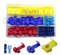 CEEYSEE 100 Pcs Lock Wire Terminal Connectors Set Solderless Quick Splice T-Tap Wire Connector Electrical Wire Crimp Branch Connectors Assortment Kit (NXJ2)