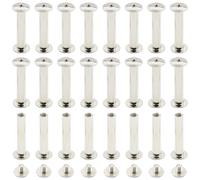 CEEYSEE 100PCS(50Set) Silvery Chicago Screws Assorted Kit M5 x 25mm Nail Rivet Chicago Button for DIY Leather Decoration Bookbinding Round Flat Head Stud Screw (M5 x 25mm)