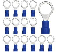 CEEYSEE 100pcs Blue M8 Ring Terminals, 1.5-2.5mm² PVC Insulated Copper + Tinplate Crimp Connectors for 16-14AWG Wires