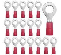 CEEYSEE 100Pcs M6 of Red Insulated Ring Terminal-Electrical Wire Connectors-Ring Crimp Terminals Connectors(PRH6)