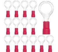 CEEYSEE 100Pcs M8 of Red Insulated Ring Terminal-Electrical Wire Connectors-Ring Crimp Terminals Connectors（PRH8)